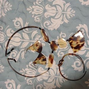 Necklace and earring and bracelet set handmade